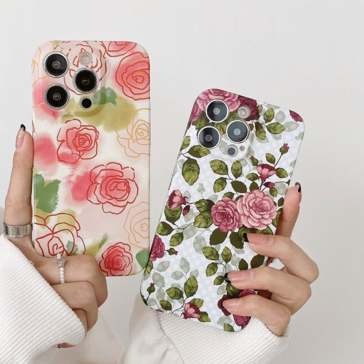 Water Sticker Flower Pattern PC Phone Case, For iPhone 14 Pro Max, For iPhone 14 Pro