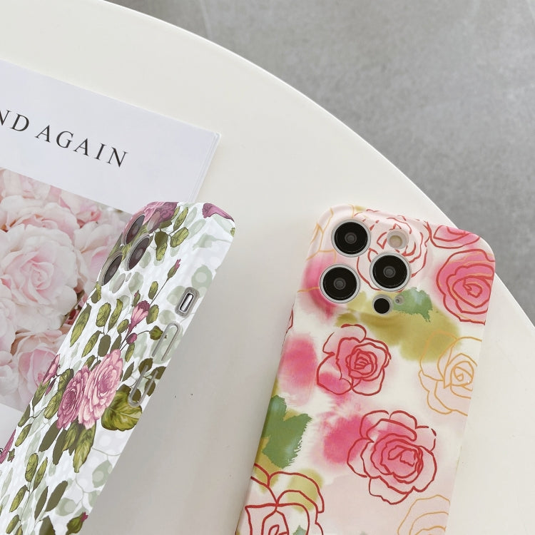 Water Sticker Flower Pattern PC Phone Case, For iPhone 14 Pro Max, For iPhone 14 Pro