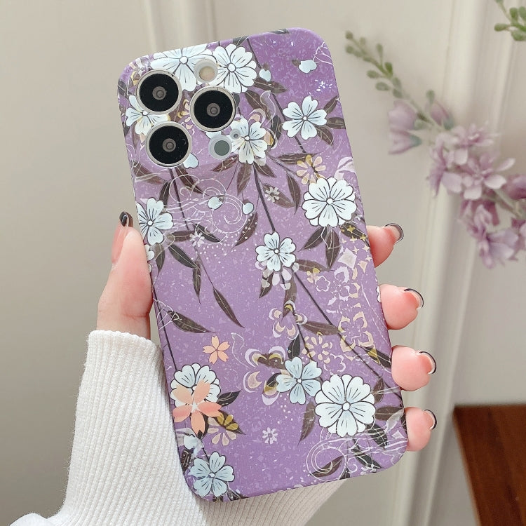Water Sticker Flower Pattern PC Phone Case, For iPhone 12, For iPhone 12 mini