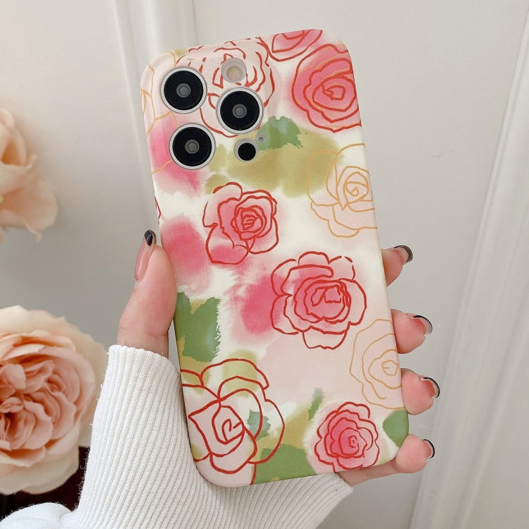 Water Sticker Flower Pattern PC Phone Case, For iPhone 12, For iPhone 12 mini