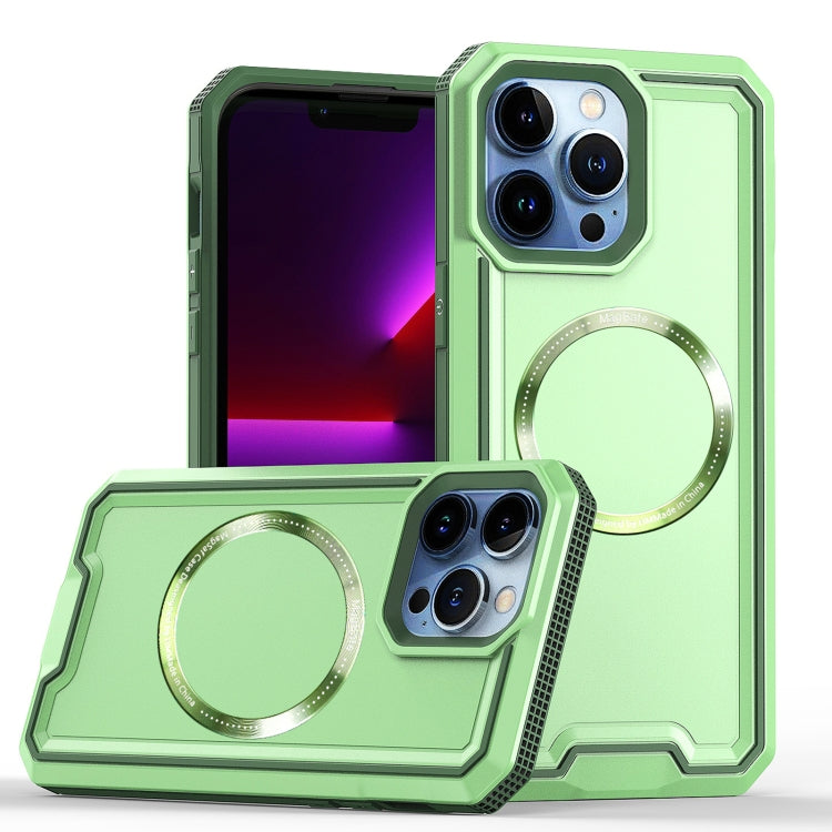 Armour Two-color MagSafe Magnetic TPU + PC Phone Case