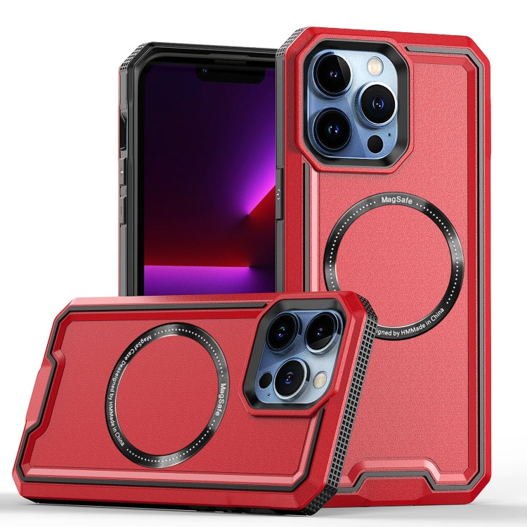 Armour Two-color MagSafe Magnetic TPU + PC Phone Case