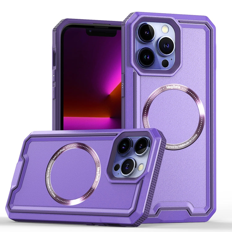 Armour Two-color MagSafe Magnetic TPU + PC Phone Case