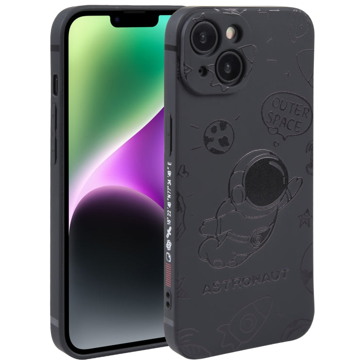 Astronaut Pattern Silicone Straight Edge Phone Case, For iPhone 14, For iPhone 14 Plus, For iPhone 14 Pro
