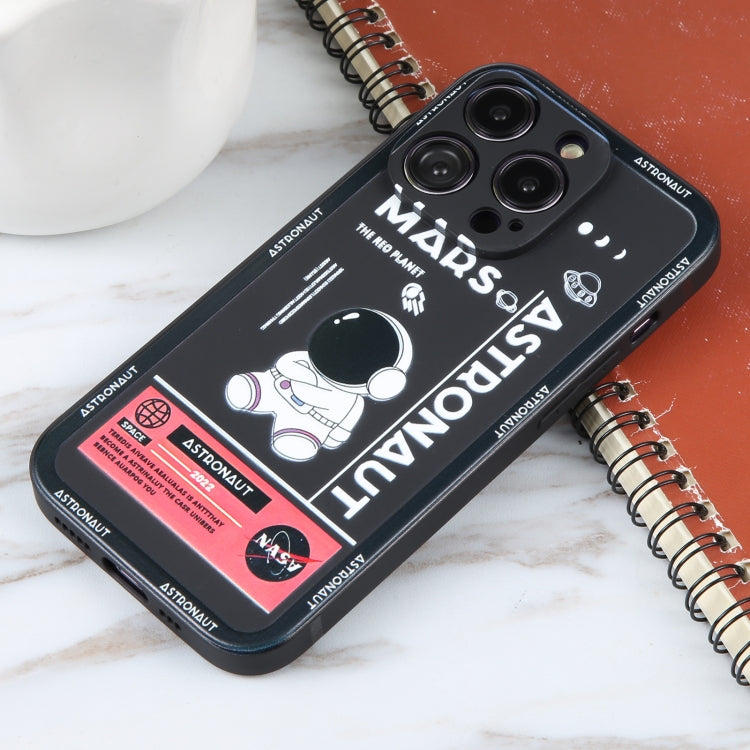 Astronaut Pattern Silicone Straight Edge Phone Case, For iPhone 14 Pro Max, For iPhone 13, For iPhone 13 Pro