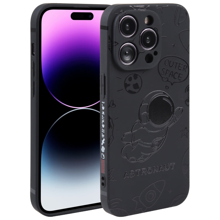 Astronaut Pattern Silicone Straight Edge Phone Case, For iPhone 14 Pro Max, For iPhone 13, For iPhone 13 Pro