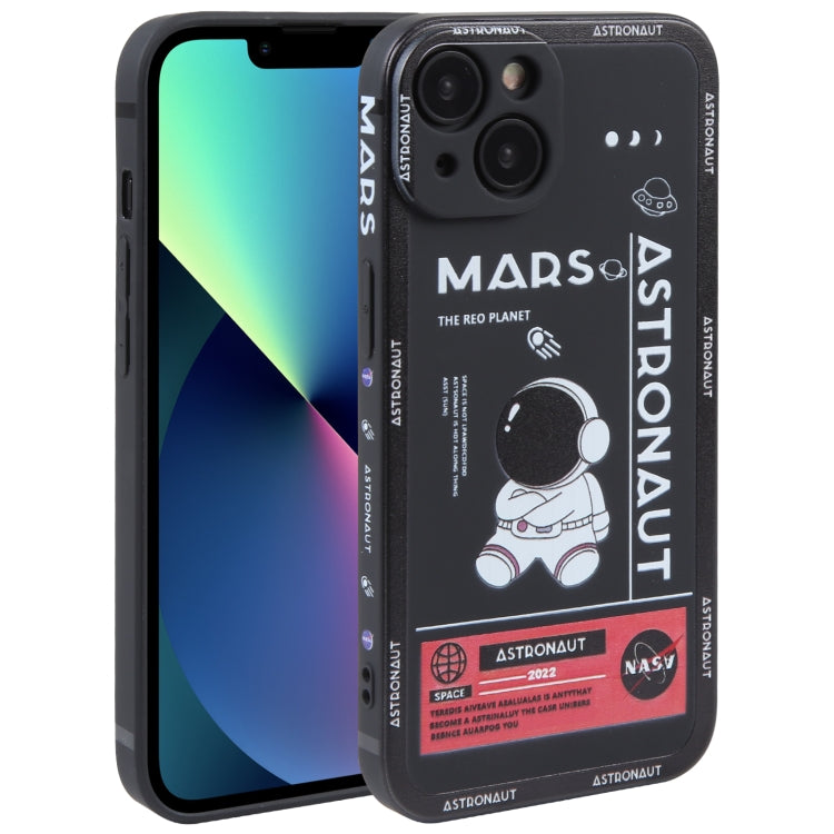 Astronaut Pattern Silicone Straight Edge Phone Case, For iPhone 14 Pro Max, For iPhone 13, For iPhone 13 Pro