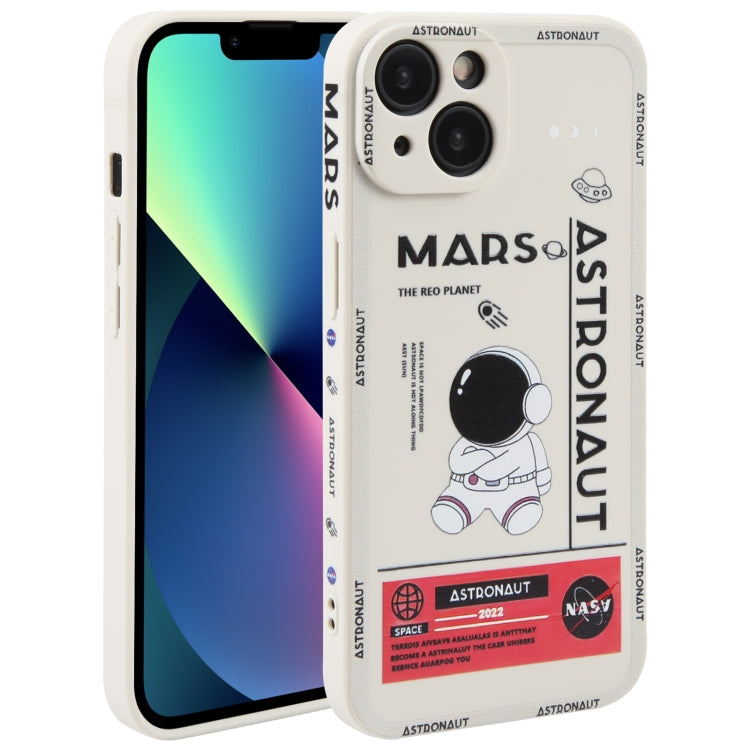 Astronaut Pattern Silicone Straight Edge Phone Case, For iPhone 14 Pro Max, For iPhone 13, For iPhone 13 Pro