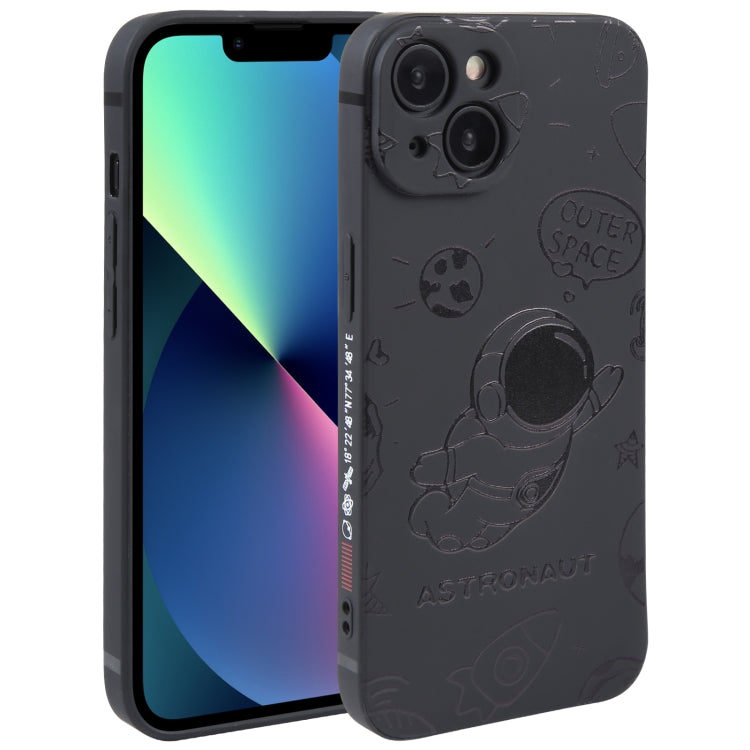 Astronaut Pattern Silicone Straight Edge Phone Case, For iPhone 14 Pro Max, For iPhone 13, For iPhone 13 Pro
