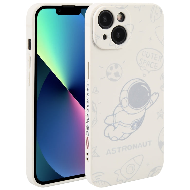 Astronaut Pattern Silicone Straight Edge Phone Case, For iPhone 14 Pro Max, For iPhone 13, For iPhone 13 Pro