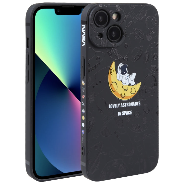 Astronaut Pattern Silicone Straight Edge Phone Case, For iPhone 14 Pro Max, For iPhone 13, For iPhone 13 Pro