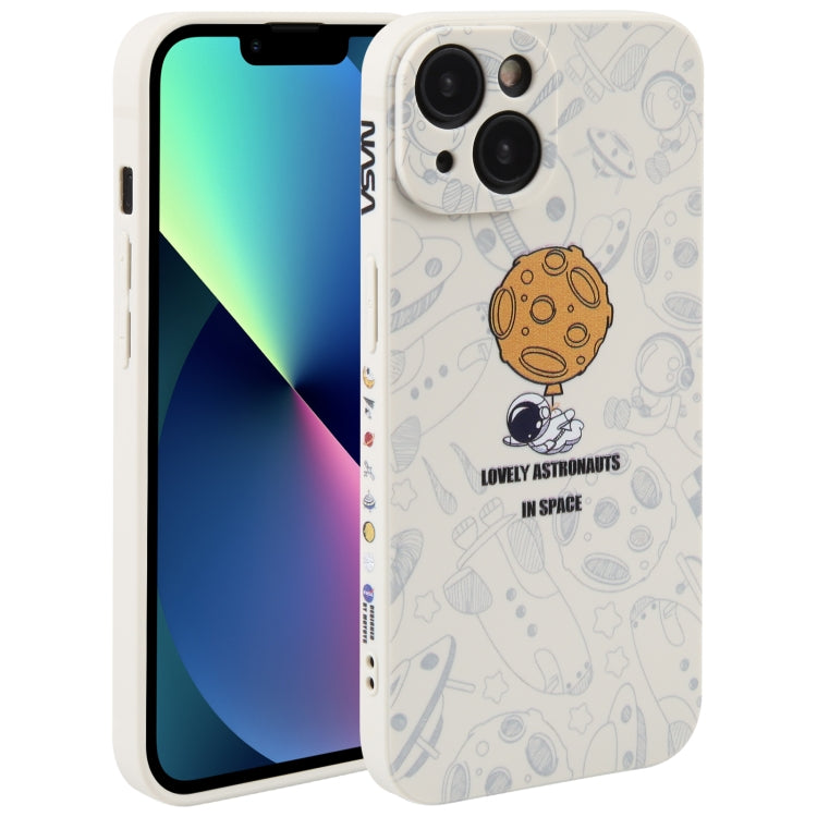 Astronaut Pattern Silicone Straight Edge Phone Case, For iPhone 14 Pro Max, For iPhone 13, For iPhone 13 Pro