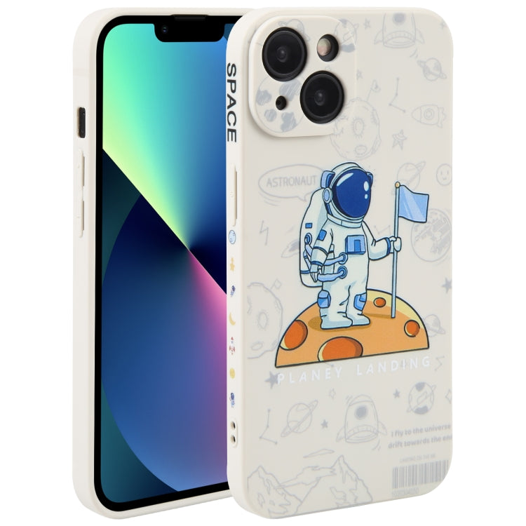 Astronaut Pattern Silicone Straight Edge Phone Case, For iPhone 14 Pro Max, For iPhone 13, For iPhone 13 Pro