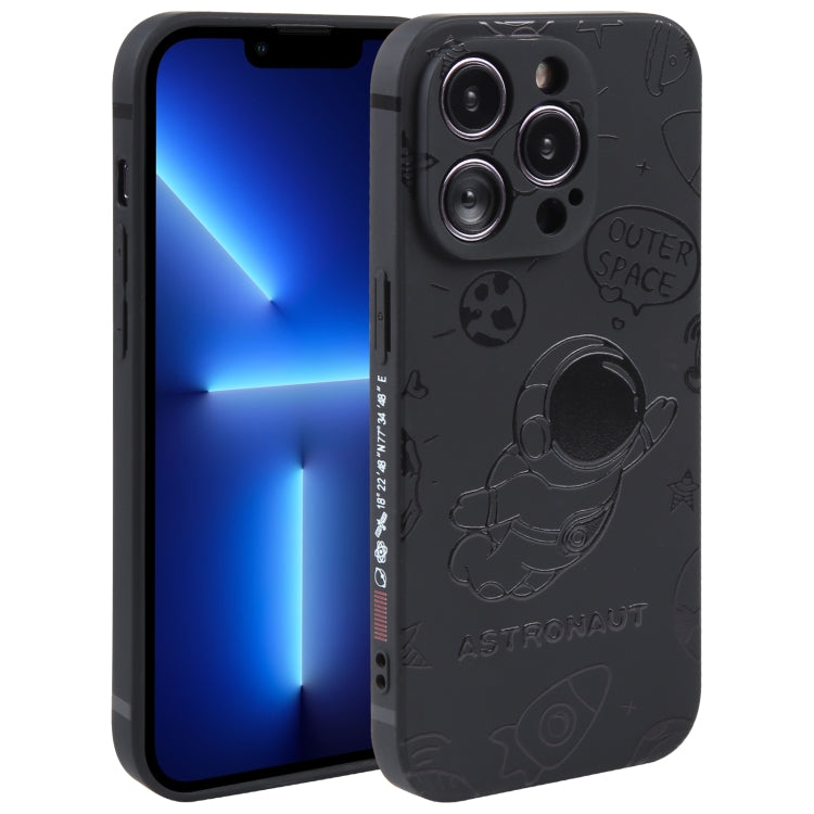 Astronaut Pattern Silicone Straight Edge Phone Case, For iPhone 14 Pro Max, For iPhone 13, For iPhone 13 Pro