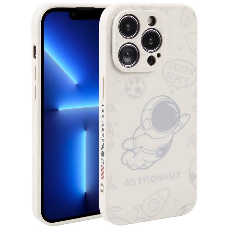 Astronaut Pattern Silicone Straight Edge Phone Case, For iPhone 14 Pro Max, For iPhone 13, For iPhone 13 Pro