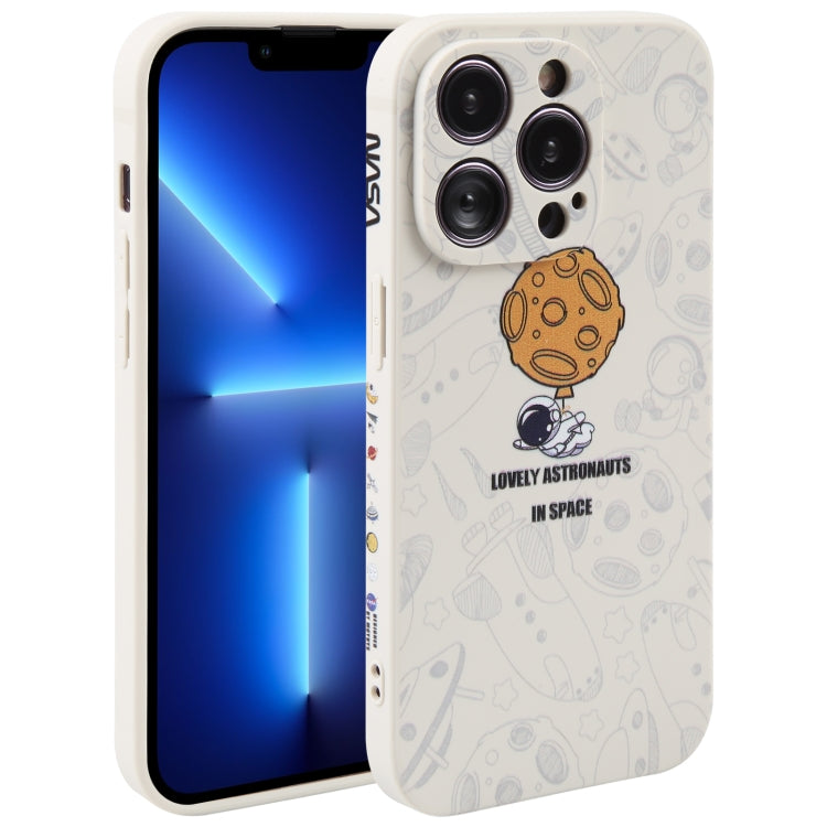 Astronaut Pattern Silicone Straight Edge Phone Case, For iPhone 13 Pro Max, For iPhone 12, For iPhone 12 Pro