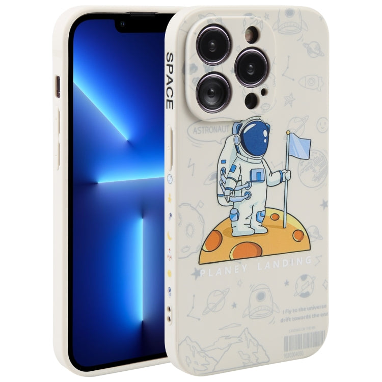 Astronaut Pattern Silicone Straight Edge Phone Case, For iPhone 13 Pro Max, For iPhone 12, For iPhone 12 Pro