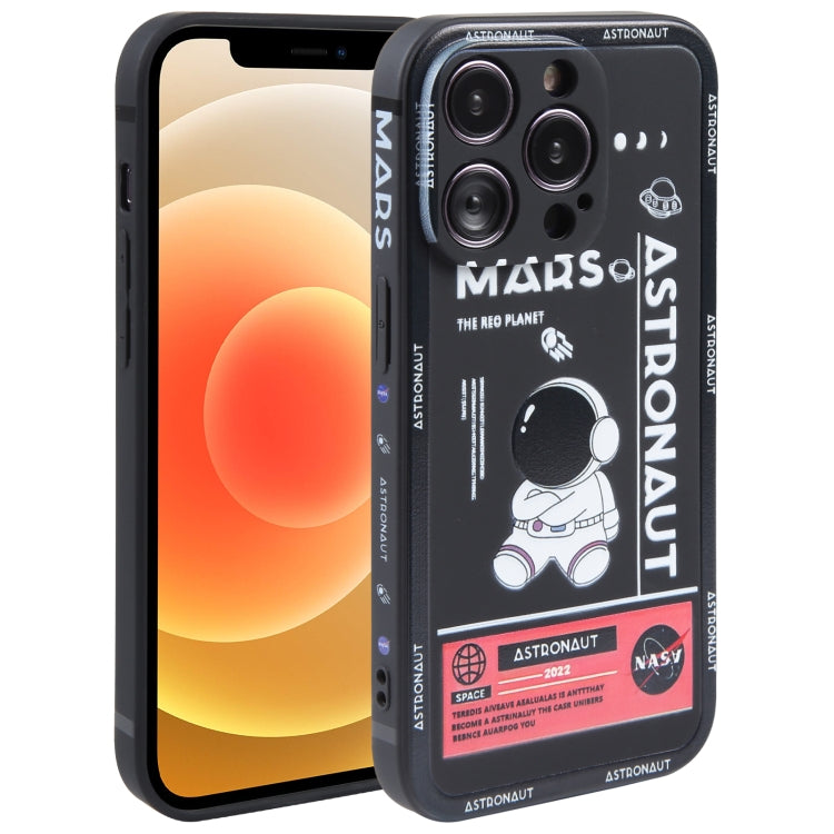 Astronaut Pattern Silicone Straight Edge Phone Case, For iPhone 13 Pro Max, For iPhone 12, For iPhone 12 Pro