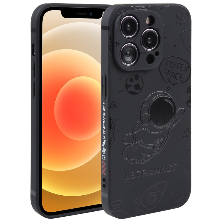 Astronaut Pattern Silicone Straight Edge Phone Case, For iPhone 13 Pro Max, For iPhone 12, For iPhone 12 Pro
