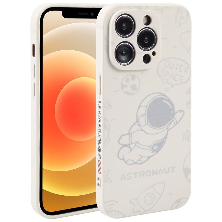 Astronaut Pattern Silicone Straight Edge Phone Case, For iPhone 13 Pro Max, For iPhone 12, For iPhone 12 Pro