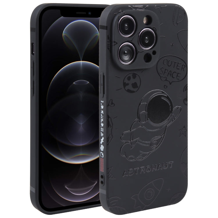 Astronaut Pattern Silicone Straight Edge Phone Case, For iPhone 13 Pro Max, For iPhone 12, For iPhone 12 Pro