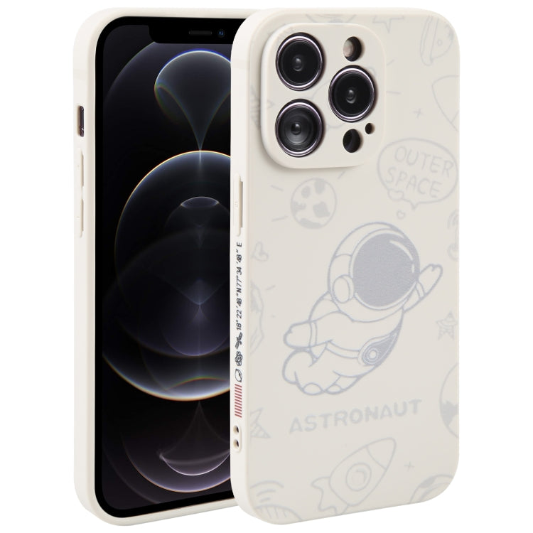 Astronaut Pattern Silicone Straight Edge Phone Case, For iPhone 13 Pro Max, For iPhone 12, For iPhone 12 Pro