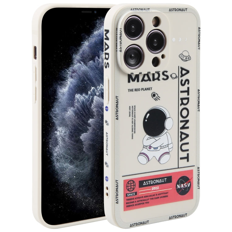 Astronaut Pattern Silicone Straight Edge Phone Case, For iPhone 11 Pro Max, For iPhone X / XS, For iPhone XS Max