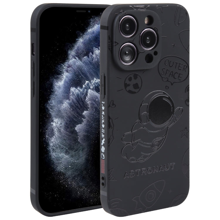Astronaut Pattern Silicone Straight Edge Phone Case, For iPhone 11 Pro Max, For iPhone X / XS, For iPhone XS Max