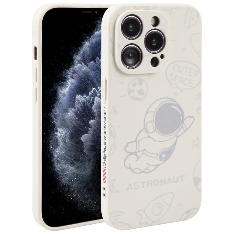 Astronaut Pattern Silicone Straight Edge Phone Case, For iPhone 11 Pro Max, For iPhone X / XS, For iPhone XS Max