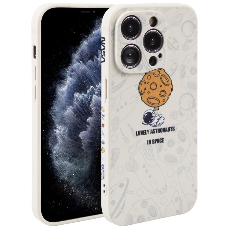 Astronaut Pattern Silicone Straight Edge Phone Case, For iPhone 11 Pro Max, For iPhone X / XS, For iPhone XS Max