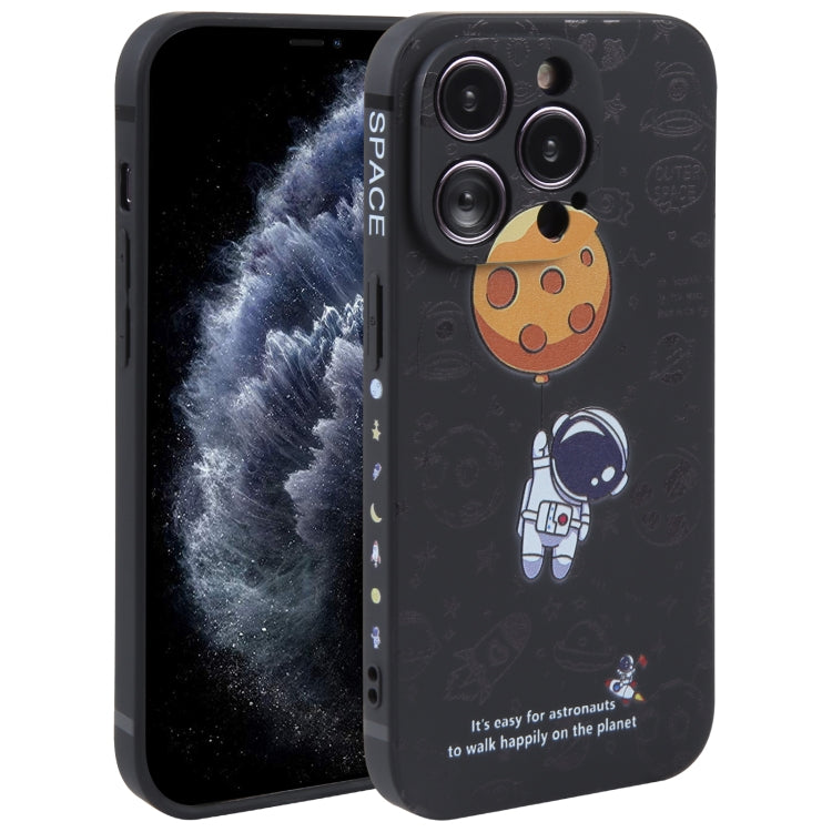 Astronaut Pattern Silicone Straight Edge Phone Case, For iPhone 11 Pro Max, For iPhone X / XS, For iPhone XS Max
