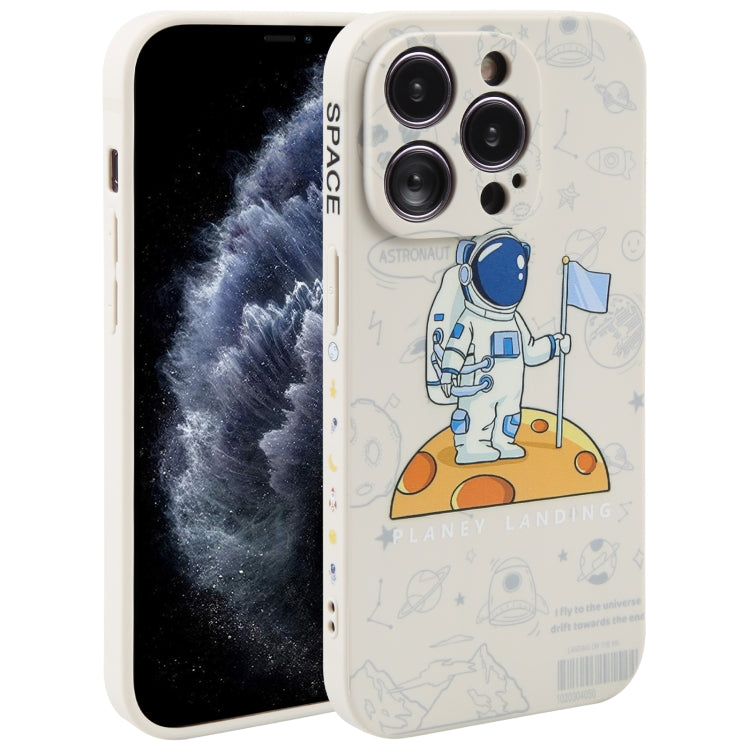 Astronaut Pattern Silicone Straight Edge Phone Case, For iPhone 11 Pro Max, For iPhone X / XS, For iPhone XS Max
