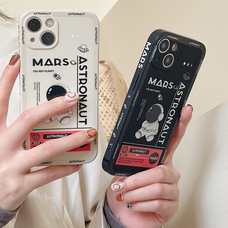 Astronaut Pattern Silicone Straight Edge Phone Case, For iPhone 11 Pro Max, For iPhone X / XS, For iPhone XS Max