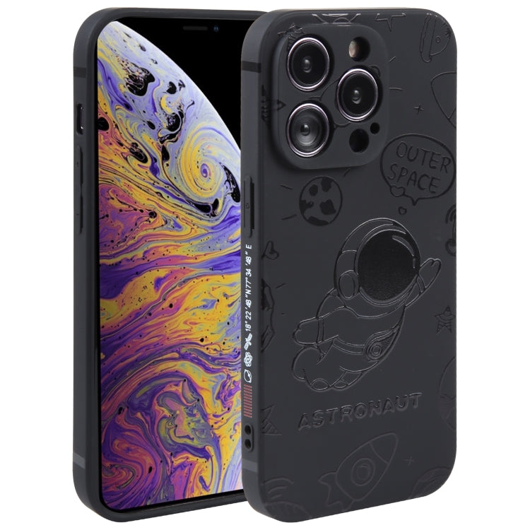 Astronaut Pattern Silicone Straight Edge Phone Case, For iPhone 11 Pro Max, For iPhone X / XS, For iPhone XS Max