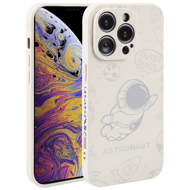 Astronaut Pattern Silicone Straight Edge Phone Case, For iPhone 11 Pro Max, For iPhone X / XS, For iPhone XS Max