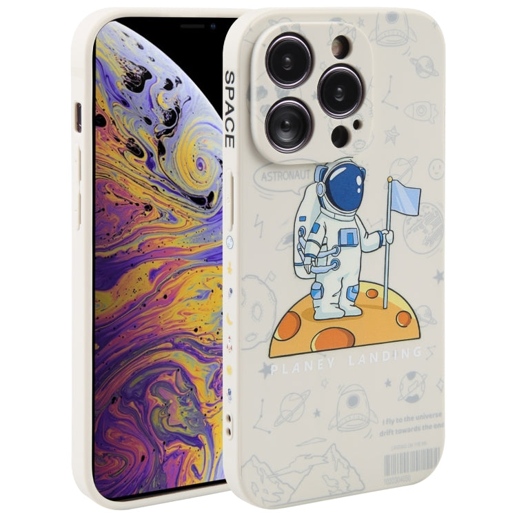 Astronaut Pattern Silicone Straight Edge Phone Case, For iPhone 11 Pro Max, For iPhone X / XS, For iPhone XS Max