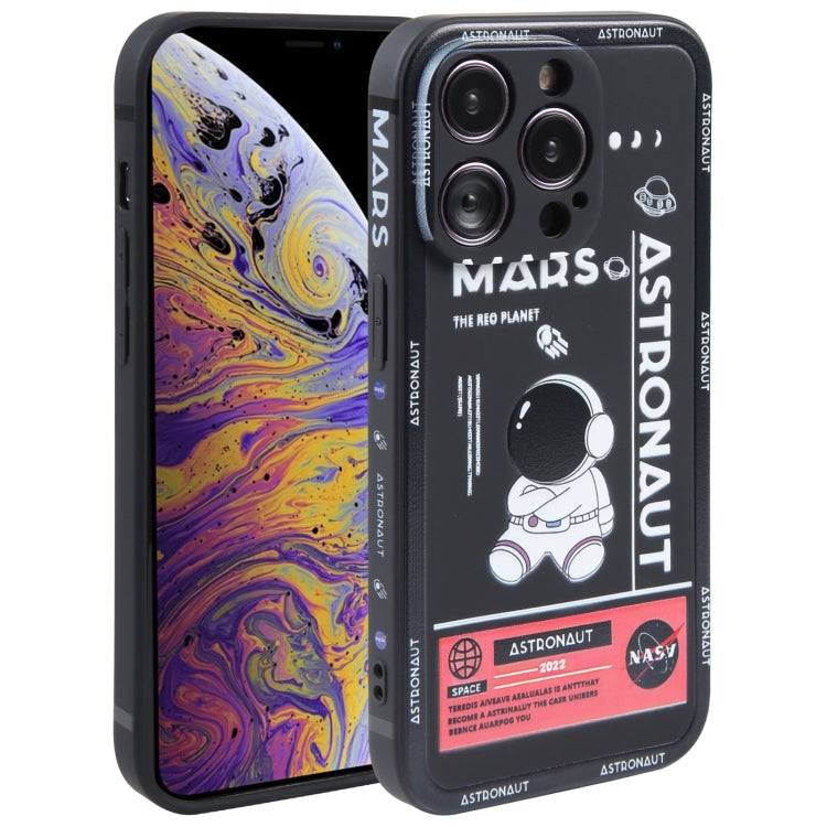 Astronaut Pattern Silicone Straight Edge Phone Case, For iPhone 11 Pro Max, For iPhone X / XS, For iPhone XS Max