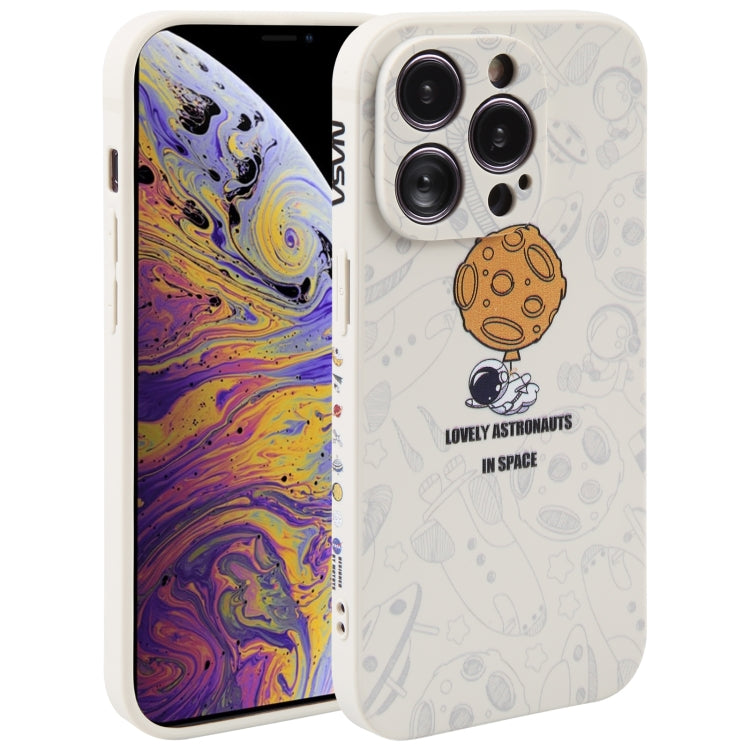 Astronaut Pattern Silicone Straight Edge Phone Case, For iPhone 11 Pro Max, For iPhone X / XS, For iPhone XS Max