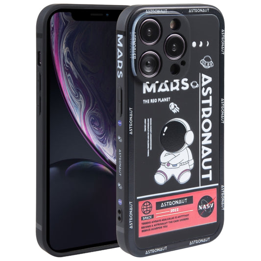 Astronaut Pattern Silicone Straight Edge Phone Case, For iPhone XR, For iPhone SE 2022 / 2020 / 7 / 8, For iPhone 7 Plus / 8 Plus