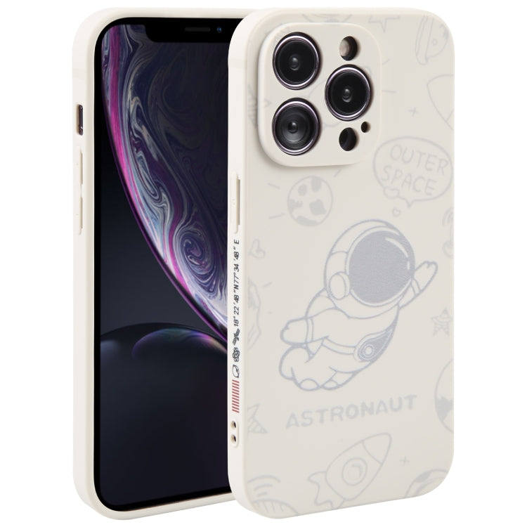 Astronaut Pattern Silicone Straight Edge Phone Case, For iPhone XR, For iPhone SE 2022 / 2020 / 7 / 8, For iPhone 7 Plus / 8 Plus