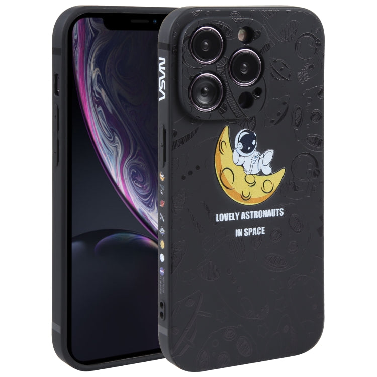 Astronaut Pattern Silicone Straight Edge Phone Case, For iPhone XR, For iPhone SE 2022 / 2020 / 7 / 8, For iPhone 7 Plus / 8 Plus