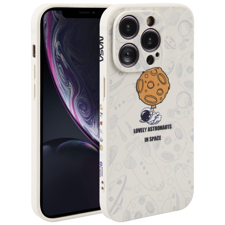 Astronaut Pattern Silicone Straight Edge Phone Case, For iPhone XR, For iPhone SE 2022 / 2020 / 7 / 8, For iPhone 7 Plus / 8 Plus