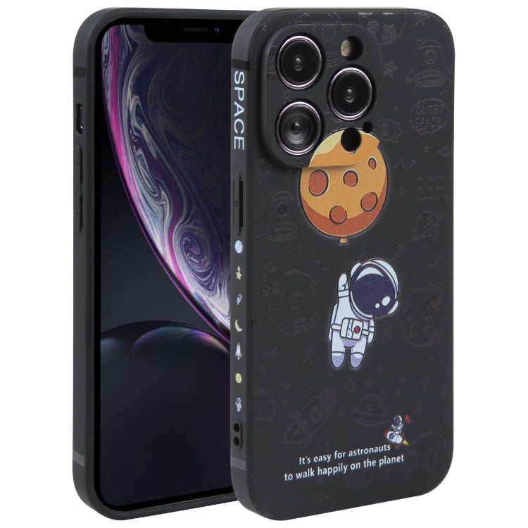 Astronaut Pattern Silicone Straight Edge Phone Case, For iPhone XR, For iPhone SE 2022 / 2020 / 7 / 8, For iPhone 7 Plus / 8 Plus