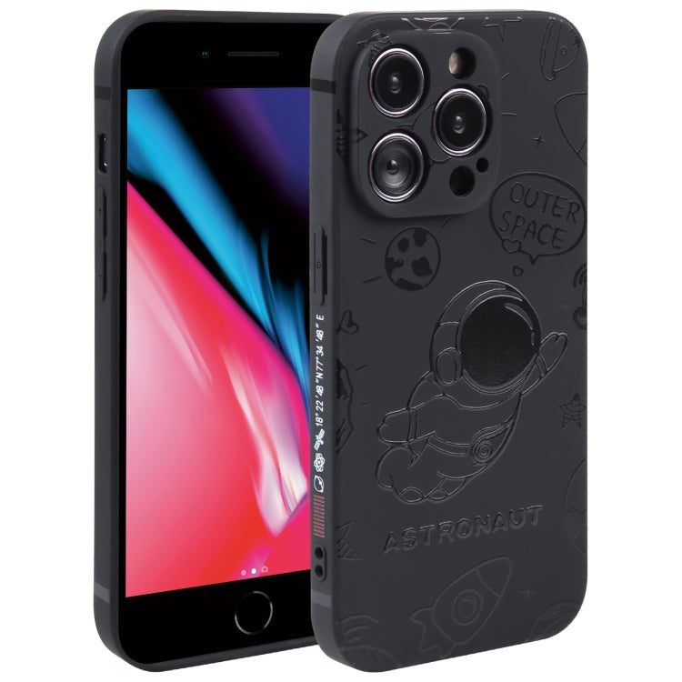 Astronaut Pattern Silicone Straight Edge Phone Case, For iPhone XR, For iPhone SE 2022 / 2020 / 7 / 8, For iPhone 7 Plus / 8 Plus
