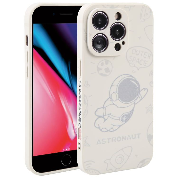 Astronaut Pattern Silicone Straight Edge Phone Case, For iPhone XR, For iPhone SE 2022 / 2020 / 7 / 8, For iPhone 7 Plus / 8 Plus