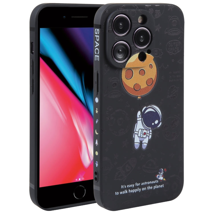 Astronaut Pattern Silicone Straight Edge Phone Case, For iPhone XR, For iPhone SE 2022 / 2020 / 7 / 8, For iPhone 7 Plus / 8 Plus