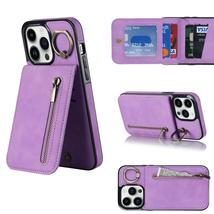 Retro Ring and Zipper RFID Card Slot Phone Case, For iPhone 12 Pro, For iPhone 12 Pro Max, For iPhone 11, For iPhone 11 Pro