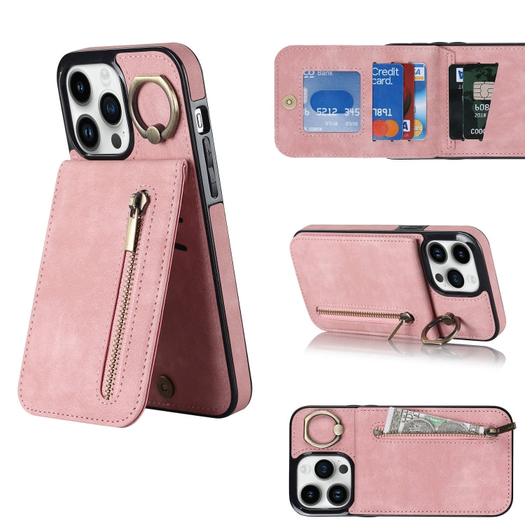 Retro Ring and Zipper RFID Card Slot Phone Case, For iPhone 12 Pro, For iPhone 12 Pro Max, For iPhone 11, For iPhone 11 Pro