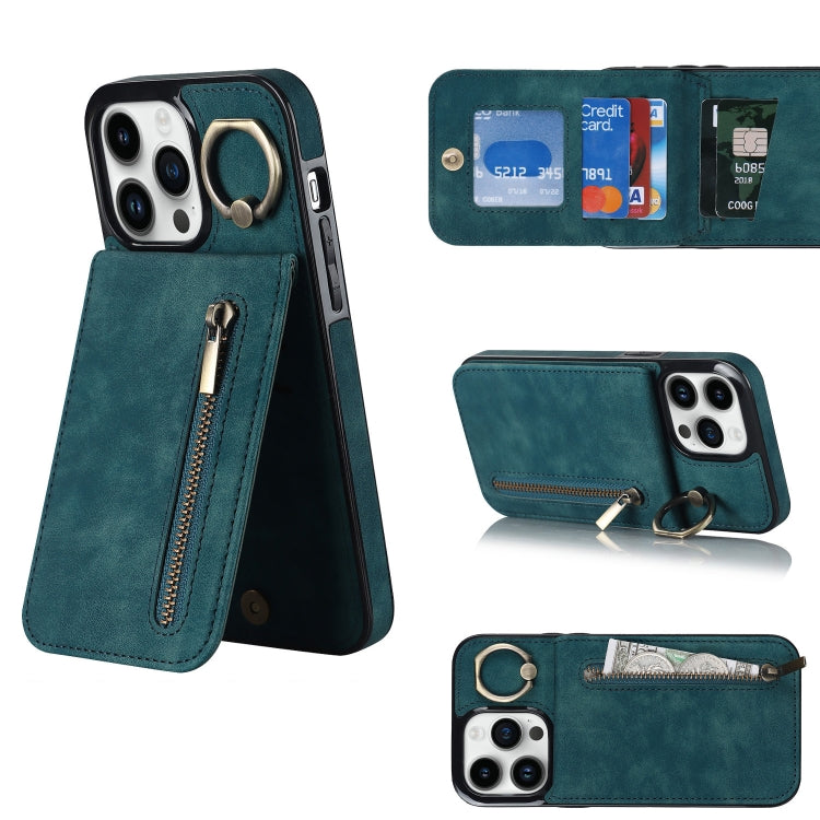 Retro Ring and Zipper RFID Card Slot Phone Case, For iPhone 12 Pro, For iPhone 12 Pro Max, For iPhone 11, For iPhone 11 Pro