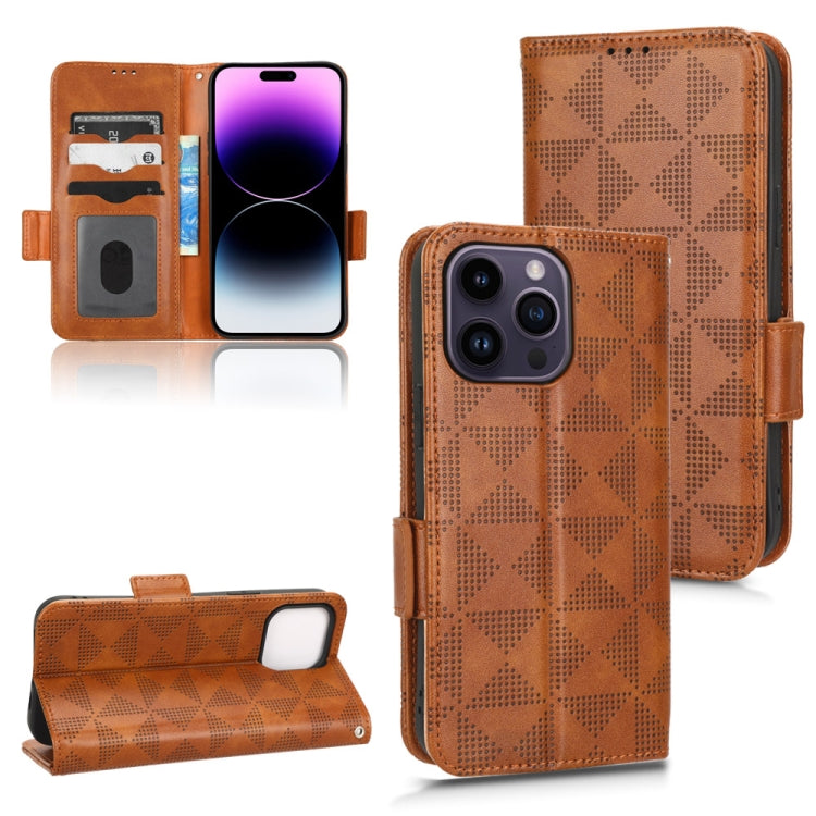 Symmetrical Triangle Leather Phone Case, For iPhone 14 Pro Max, For iPhone 14 Pro, For iPhone 14, For iPhone 14 Plus